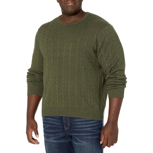 <b>Men's</b> Brown Cable Knit Crew Neck <b>Pullover</b> Sweater Full Sleeve 100% Acrylic Anti-Pilling Standard Thickness Autumn Wear - Product Image 6