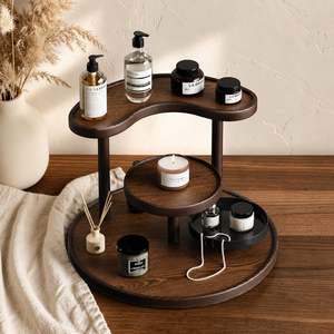 Affordable Natural Wooden Display <b>Shelf</b> for Living Room, <b>Bedroom</b>, Office and Retail Store Decoration with Elegant Space Saving - Product Image 1