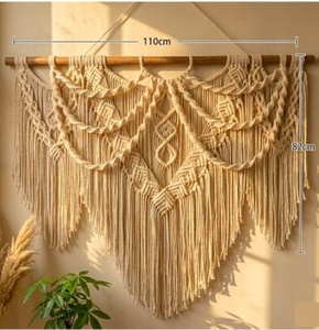 Arte de Pared de Macramé, Decoración del Hogar, Diseño Innovador, Arte de Pared de Algodón Tejido, Precio al por Mayor con la Mejor Calidad, Personalizado - Product Image 3