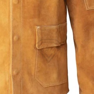 Hot Selling <b>Men's</b> Leather Welding <b>Jacket</b> High Street Style Comfortable Leather Stand Collar protection Welding <b>Jackets</b> OEM - Product Image 3
