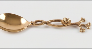 Ensemble de couverts en laiton doré, style vintage, avec poignée à motif floral, pour mariage et usage quotidien - Product Image 3