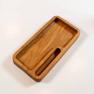 Bandeja ovalada de madera de roble, organizador moderno para joyas y café, bandeja de madera hecha a mano, bandeja utilitaria de madera - Product Image 4