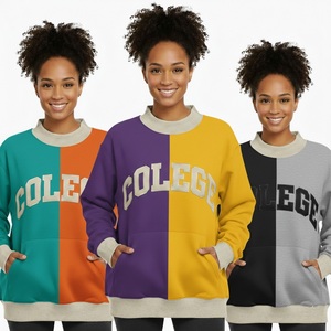 Sudadera de punto extragrande para mujer, con cuello simulado y estampado, estilo urbano, mezcla de algodón, suave, duradera, transpirable y ecológica para invierno. - Product Image 6