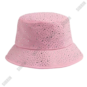 SIBRIN Custom Rhinestone Bling Glitter Diamond Bucket Hats Unisex Caps Streetwear Outdoor Festival Rave Party Hats Pack - Product Image 1