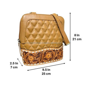 Bolsos Cruzados con Cremallera y Diseño Floral en Relieve, Bolsos de Hombro de Cuero Acolchado de Gran Capacidad, Bolsos de Moda de Lujo para Mujer - Product Image 2