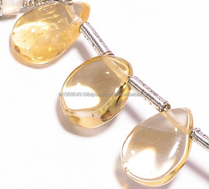 Wholesale Lot of Natural <b>Citrine</b> Brown 8 Inch Smooth Pear Shape Stone Beads 8X6 to 9X6 MM for Making Jewelry Items - Product Image 2
