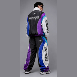 Boxy Waterproof Jacket and Pant Set Nylon <b>Wind</b> <b>Breaker</b> Jogging Track Suit Multi Color Panel Windbreaker Tracksuit for Men - Product Image 4