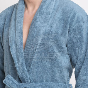 Luxury Cotton <b>Men's</b> <b>Bathrobe</b>-Long Sleeve Fleece Robe with Shawl Collar Soft & Breathable All-Season Use - Product Image 6