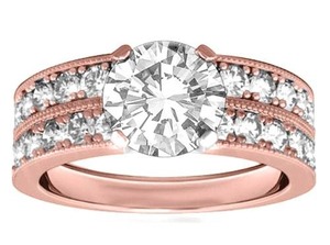 Bague à épaules rondes avec alliance assortie, diamant de laboratoire de 0,80 ct en or 18 carats et platine - Product Image 3