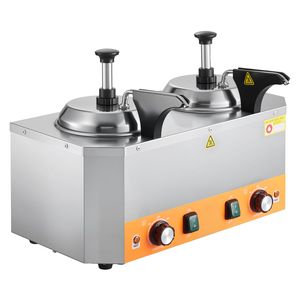 Scaldacaramelle Professionale in Acciaio Inox con Doppia Pompa e Capacità 2,4x2 L - Product Image 1