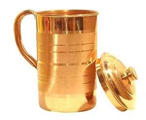 Jarra de agua de cobre premium con tapa, ideal para uso en hoteles y restaurantes a precio económico. - Product Image 3