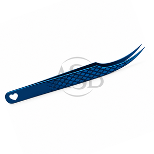Pinzas de aislamiento curvadas para extensión de pestañas, pinzas de acero inoxidable con agarre texturizado, instrumento de belleza curvado de precisión - Product Image 4
