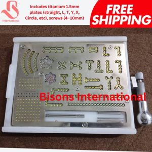 BISONS Wholesale Craniofacial Reconstruction Mini <b>Plate</b> & Screw Set 1.5mm Stainless Steel Manual System - Product Image 5