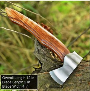 Hache artisanale THEWIZ CRAFTS en acier au carbone, tête barbue, style vintage, pour camping, bushcraft, extérieur, objet de collection, robuste - Product Image 3