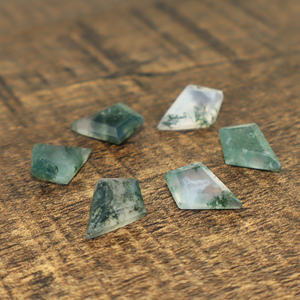 Cabochon en Agate Mousse Naturelle Forme Cerf-volant 8x12mm Pierre Libre pour la Fabrication de Bijoux Vente en Gros en Vrac - Product Image 4