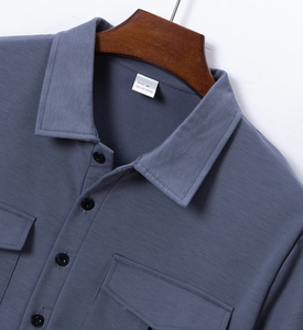 Chemises décontractées pour hommes personnalisées en usine, respirantes, écologiques, anti-rétrécissement, séchage rapide, à manches courtes, tricotées - Product Image 4