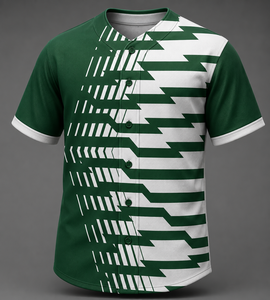 Camiseta de Béisbol para Hombre, Manga Corta, Estampado Geométrico, 100% Poliéster, Absorbe la Humedad, Corte Regular, Todas las Temporadas, Impresión por Transferencia de Calor - Product Image 1