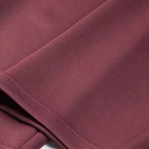 Ensemble de survêtement bordeaux pour homme, manches longues, fermeture éclair, col montant, couleur unie, respirant, en tissu polyester, en vente - Product Image 5