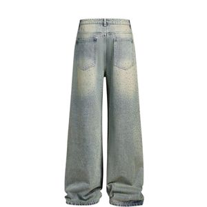 Vaqueros anchos personalizados con pedrería para mujer, de cintura alta, negros, estilo baggy, de mezclilla, moda urbana, OEM ODM, venta al por mayor - Product Image 4