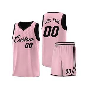 Ensemble de shorts et maillots de basketball personnalisés en gros, impression par sublimation, design coloré et respirant, uniforme d'équipe, kit de sport d'entraînement - Product Image 2