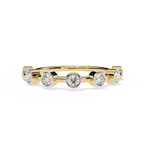 Bague empilable SHREERAJ SOLITAIRE en or jaune 18 carats avec diamant naturel serti en étoile, style ethnique unisexe, 0,30 carat, certifiée IGI, bague délicate - Product Image 1