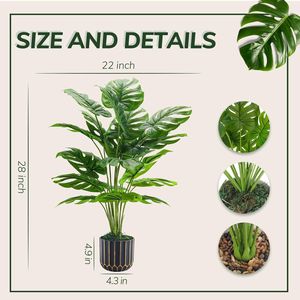 28 Piante Artificiali di Monstera Alte per Decorazione d'Interni, Alberi Finti per Soggiorno e Casa - Product Image 4
