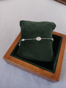 925 Sterling Silver Zircon Bangle Women Minimalist Dainty Chain Jewelry Rhodium Plated High Polish Finish Brilliant Cut Bezel - Product Image 6