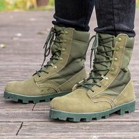 Botas tácticas de exterior de caña alta para hombre, de gamuza sintética, con cordones, duraderas, para trabajo y senderismo