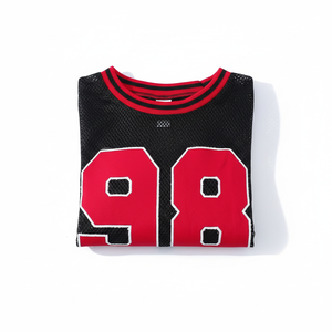 Women Mesh Jersey <b>Top</b> Oversized <b>Cropped</b> Short Sleeve Custom OEM Wholesale - Product Image 6