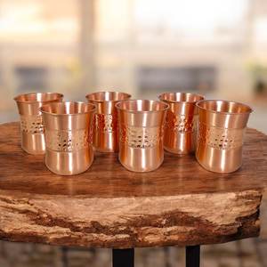 <b>Copper</b> glasses premium dining serveware ayurvedic wellness cups eco friendly reusable durable for elegant <b>table</b> setting - Product Image 3