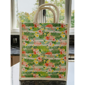 Sac fourre-tout rectangulaire en jute imprimé – Impression artisanale écologique avec couleurs respectueuses de l'environnement, durable et léger pour la retraite et Diwali - Product Image 2