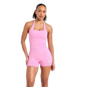 Mono corto sin costuras para mujer, con cuello halter, sin mangas, de una pieza, ajustado, elástico, para hacer ejercicio, yoga, gimnasio - Product Image 1