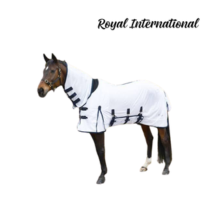 Couverture anti-mouches pour cheval avec protection du cou |   Tapis d'été léger et respirant |   Couverture de protection intégrale contre les insectes pour pâturages et écuries - Product Image 3