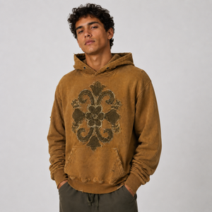 Sudadera con Capucha Bordada Estilo Urbano para Hombre, Corte Holgado, Ropa Urbana, Fabricante de Ropa Personalizada OEM ODM - Product Image 5