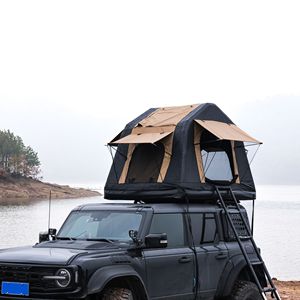 Tente de toit de voiture gonflable amphibie pliable pour 2-3 personnes, pour SUV/camion, camping en plein air, tente de glamping avec design bicolore en S - Product Image 4