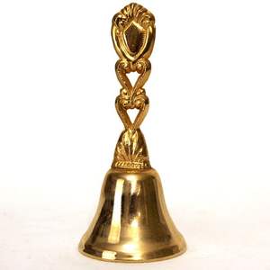 Magnifique cloche à main en laiton pour la cérémonie d'Aarti, rituel religieux, décoration de salle de méditation, artisanat classique, festival porte-bonheur - Product Image 1