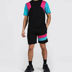 New High Quality Summer Men's Streetwear Two-Piece Fashion T-Shirt and Shorts <b>Set</b> 100% Cotton Breathable Men <b>Twin</b> <b>Sets</b> - Product Image 1