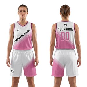 ชุดบาสเก็ตบอลผู้ชายแบบแห้งเร็ว ระบายอากาศได้ดี แขนกุด พิมพ์ลายแบบ Sublimation ชุดกีฬา 100% โพลีเอสเตอร์ รับสั่งทำ - Product Image 1