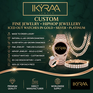 นาฬิกาเพชรเลี้ยงในห้องปฏิบัติการ IKYRAA สำหรับผู้ชาย ตัวเรือนสแตนเลสทรงกลม 42 มม. ระบบควอตซ์อนาล็อก ประดับโมอิสซาไนต์ สไตล์หรูหราฮิปฮอป - Product Image 4