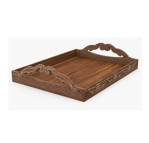 Wooden Serving Tray Rectangle Decorative Tray with Handles Rustic Modern Tea Coffee Table Decor for <b>Home</b> Hotel Restaurant - Product Image 5