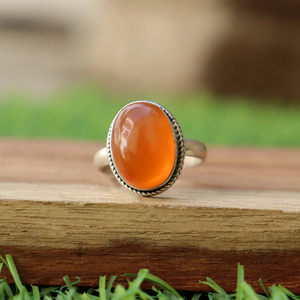 Carnelian Gemstone Midi <b>Ring</b> 925 Sterling Silver <b>Dainty</b> Carnelian <b>Ring</b> Christmas Valentine Anniversary Gift <b>Ring</b> For Her - Product Image 1