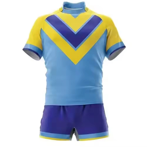 Nuevo Modelo de Uniformes de Rugby Ligeros, Ecológicos, de Secado Rápido y Absorción de Humedad, con Logotipo Personalizado por Sublimación, Color Rojo y Verde, Unisex - Product Image 5