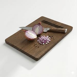 Planche à découper en teck naturel de haute qualité avec poignée ergonomique, grande planche à découper en bois durable pour la cuisine et le service - Product Image 5