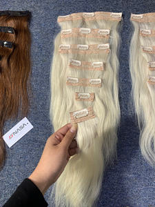 Extensions de cheveux à clipser, 100% cheveux vietnamiens vierges, qualité supérieure, couleur blonde, fabrication en usine - Product Image 2