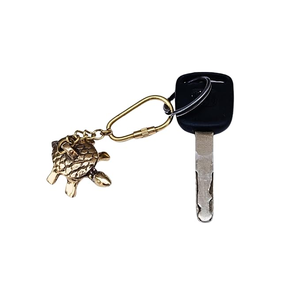 Vintage Brass <b>Turtle</b> Keychain Sea <b>Turtle</b> Key <b>Ring</b> Nautical Marine Ocean Gift Collectible Accessory - Product Image 2