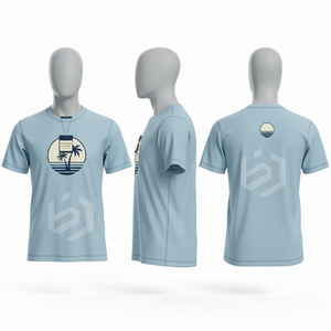 Men's Short Sleeve O-Neck T-Shirt Solid Color Quick Dry Regular Fit Casual Wear Heat-Transfer Print Front <b>Logo</b> - Product Image 5