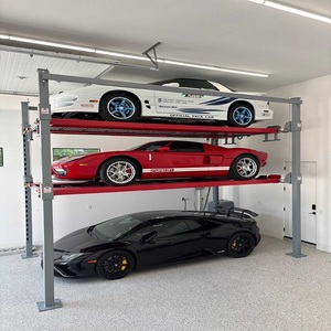Potente elevador hidráulico de cuatro postes diseñado para levantar automóviles y camionetas ligeras en entornos de talleres profesionales. - Product Image 5