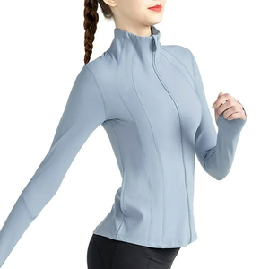 Women's Yoga <b>Jacket</b> Front Logo Customizable Compression Fitness Quick Dry <b>Zip</b>-<b>up</b> Seamless Plus Size Stretchy Spandex/Polyester - Product Image 3