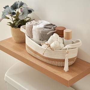 Nouvelle boîte de rangement multifonctionnelle en jute tressée écologique, panier rectangulaire moderne pour cadeaux et organisation de placards - Product Image 6