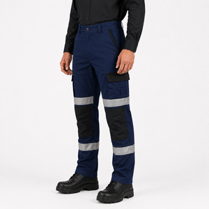High Quality <b>Waterproof</b> Poly Cotton Construction Workwear Mining Safety <b>Cargo</b> <b>Pants</b> Reflective Tape Custom Industrial Trousers - Product Image 5
